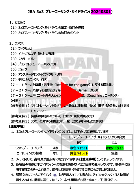 3x3プレーコーリング・ガイドライン20240801更新版